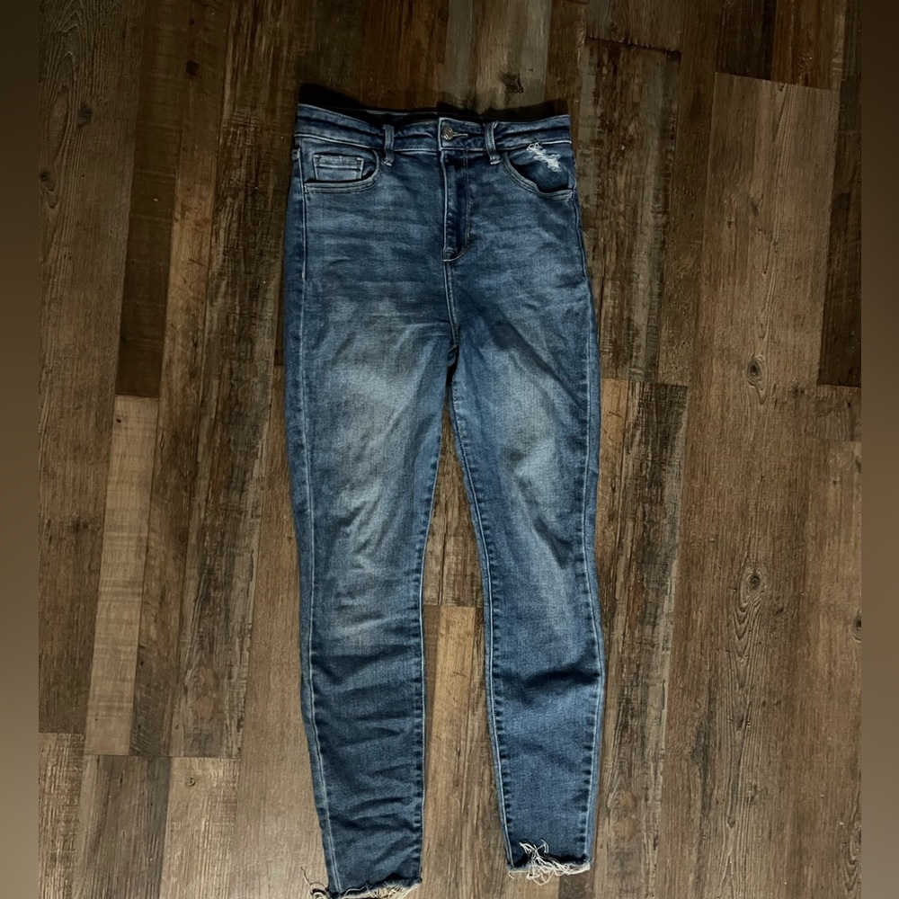 Distressed cello jeans